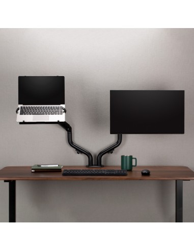 AISENS Soporte de Mesa Contrapeso Giratorio e Inclinable para Portatil y Monitor TV 8Kg de 17-32, Negro