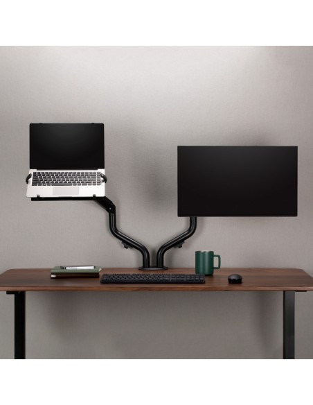 AISENS Soporte de Mesa Contrapeso Giratorio e Inclinable para Portatil y Monitor TV 8Kg de 17-32, Negro