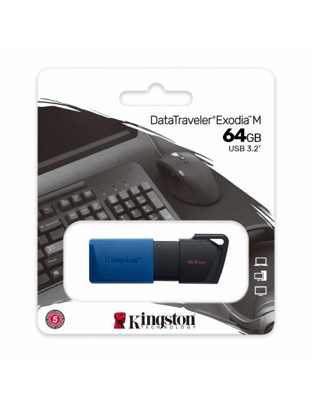 Kingston Technology DataTraveler Exodia M unidad flash USB 64 GB USB tipo A 3.2 Gen 1 (3.1 Gen 1) Negro, Azul