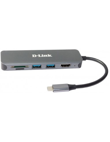 D-Link DUB-2327 base para portátil y replicador de puertos Alámbrico USB Tipo C Gris