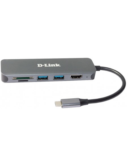 D-Link DUB-2327 base para portátil y replicador de puertos Alámbrico USB Tipo C Gris