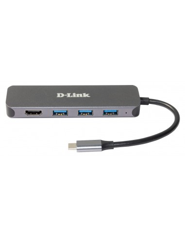 D-Link DUB-2333 base para portátil y replicador de puertos Alámbrico USB Tipo C Gris