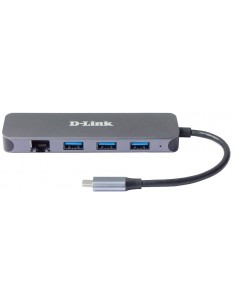 D-Link DUB-2334 base para portátil y replicador de puertos Alámbrico USB Tipo C Gris 2