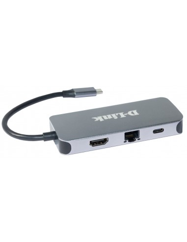 D-Link DUB-2335 base para portátil y replicador de puertos Alámbrico USB Tipo C Gris