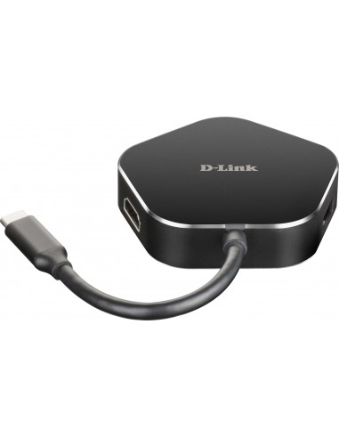 D-Link DUB-M420 base para portátil y replicador de puertos Alámbrico Thunderbolt 3 Negro, Plata