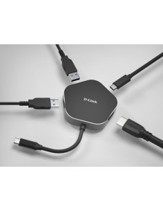 D-Link DUB-M420 base para portátil y replicador de puertos Alámbrico Thunderbolt 3 Negro, Plata 2
