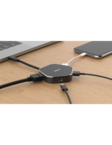 D-Link DUB-M420 base para portátil y replicador de puertos Alámbrico Thunderbolt 3 Negro, Plata