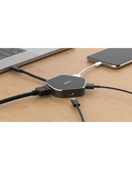 D-Link DUB-M420 base para portátil y replicador de puertos Alámbrico Thunderbolt 3 Negro, Plata