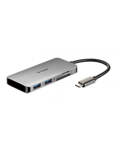 D-Link DUB-M610 base para portátil y replicador de puertos Alámbrico USB 3.2 Gen 1 (3.1 Gen 1) Type-C Aluminio, Negro