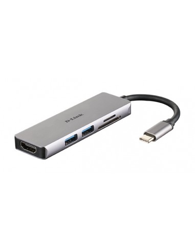 D-Link DUB-M530 base para portátil y replicador de puertos Alámbrico USB 3.2 Gen 1 (3.1 Gen 1) Type-C Aluminio, Negro