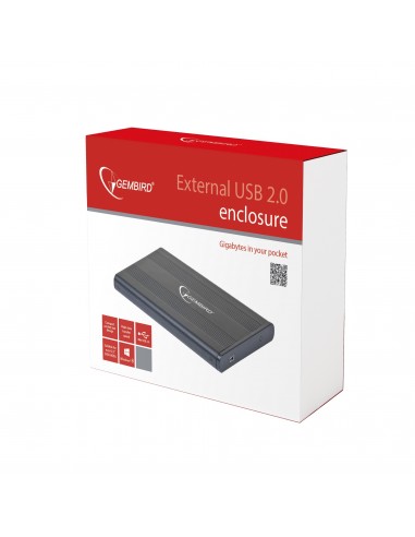 Gembird EE2-U2S-5 caja para disco duro externo Caja de disco duro (HDD) Negro 2.5"