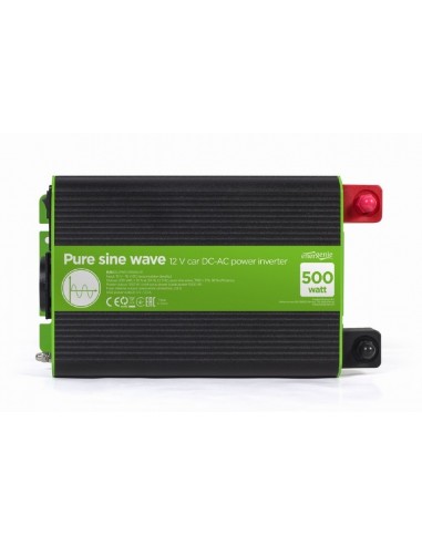 EnerGenie EG-PWC-PS500-01 adaptador e inversor de corriente Auto 500 W Negro, Verde