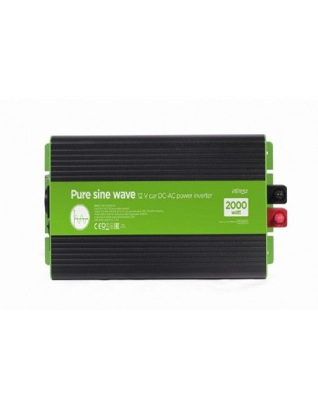 EnerGenie EG-PWC-PS2000-01 adaptador e inversor de corriente Auto 2000 W Negro, Verde