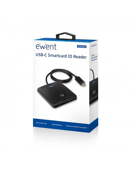 Ewent EW1055 lector de tarjeta inteligente Interior USB USB 3.2 Gen 1 (3.1 Gen 1) Negro