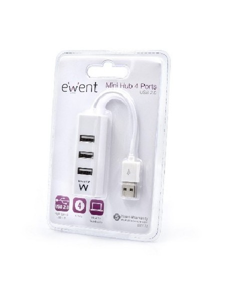 Ewent EW1122 hub de interfaz USB 2.0 Blanco