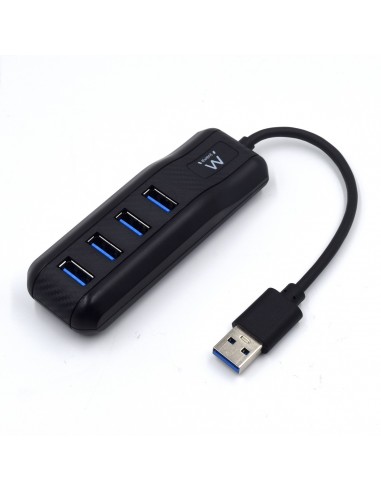 Ewent EW1138 hub de interfaz USB 3.2 Gen 1 (3.1 Gen 1) Type-A 5000 Mbit s Negro