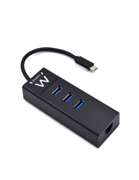 Ewent EW1141 base para portátil y replicador de puertos USB 3.2 Gen 1 (3.1 Gen 1) Type-C Negro