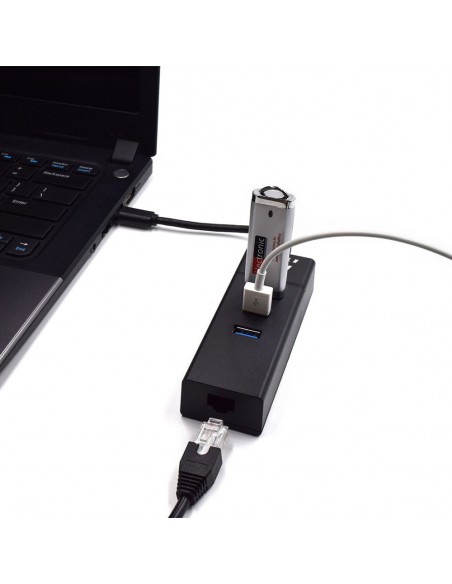 Ewent EW1141 base para portátil y replicador de puertos USB 3.2 Gen 1 (3.1 Gen 1) Type-C Negro