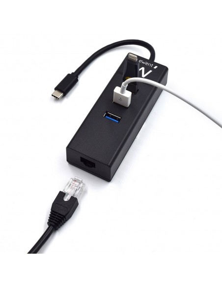 Ewent EW1141 base para portátil y replicador de puertos USB 3.2 Gen 1 (3.1 Gen 1) Type-C Negro