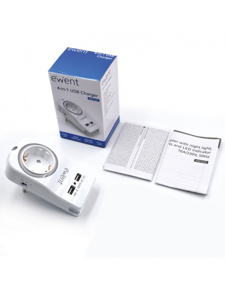 Ewent EW1225 cargador de dispositivo móvil Universal Blanco Corriente alterna Interior