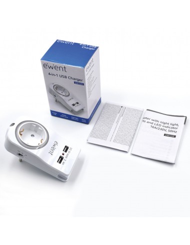 Ewent EW1225 cargador de dispositivo móvil Universal Blanco Corriente alterna Interior