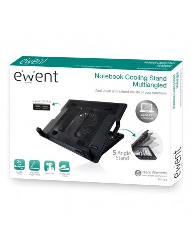 Ewent EW1258 almohadilla fría 43,2 cm (17") 1000 RPM Negro