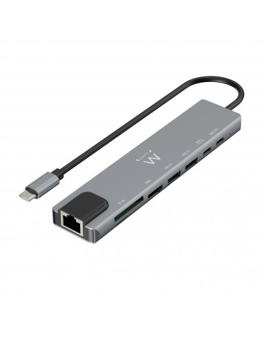 Ewent EW1146 base para portátil y replicador de puertos Alámbrico USB 3.2 Gen 1 (3.1 Gen 1) Type-C Gris