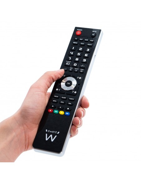 Ewent EW1570 mando a distancia DTT, DVD Blu-ray, Proyector, SAT, STB, Altavoz para barra de sonido, TV, Universal, VCR Botones