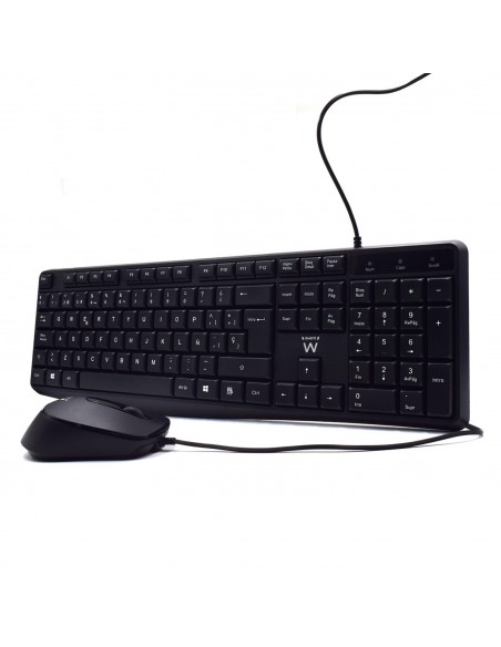 Ewent EW3006 teclado Ratón incluido USB QWERTY Español Negro
