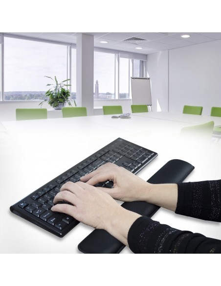 Ewent EW3180 descansa muñecas Poliéster, Caucho Negro