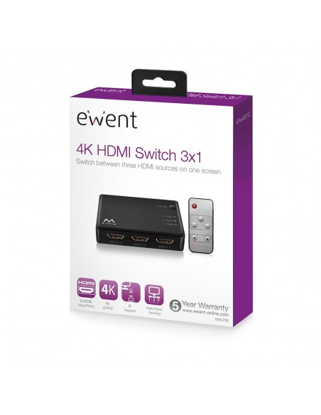 Ewent EW3730 interruptor de video HDMI