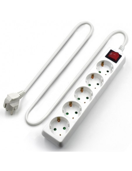 Ewent EW3916 base múltiple 1,5 m 5 salidas AC Interior Blanco