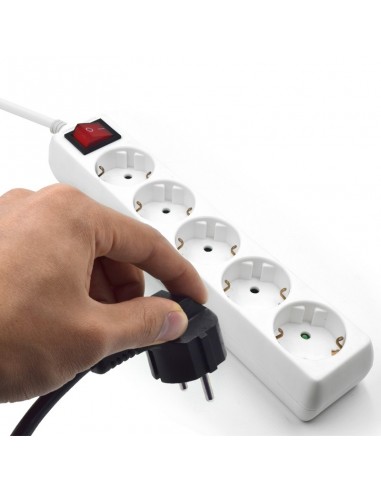 Ewent EW3916 base múltiple 1,5 m 5 salidas AC Interior Blanco