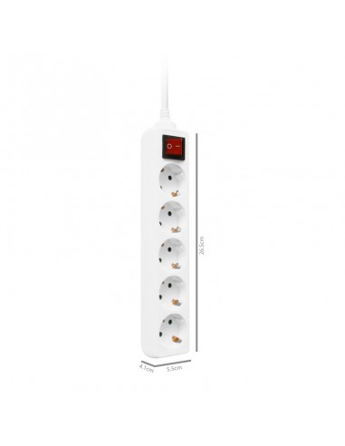 Ewent EW3916 base múltiple 1,5 m 5 salidas AC Interior Blanco