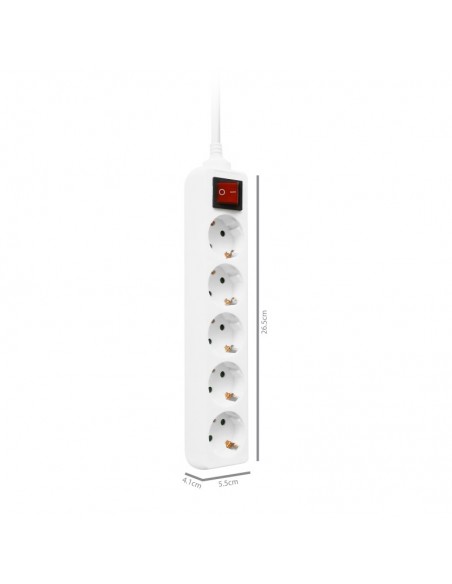 Ewent EW3916 base múltiple 1,5 m 5 salidas AC Interior Blanco