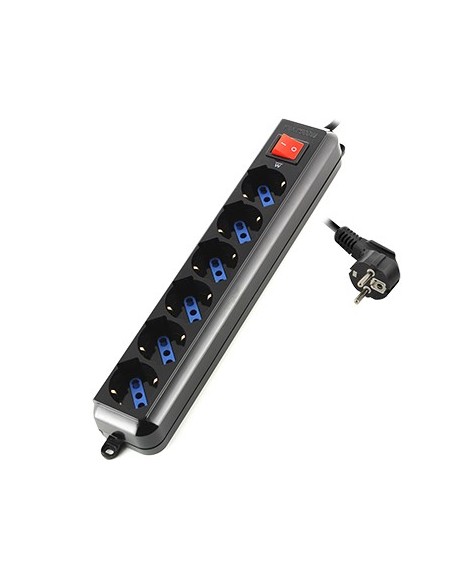 Ewent EW3924 base múltiple 1,5 m 6 salidas AC Negro