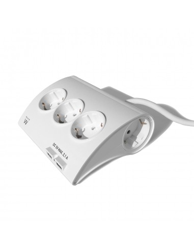 Ewent EW3935 base múltiple 1,5 m 5 salidas AC Interior Blanco