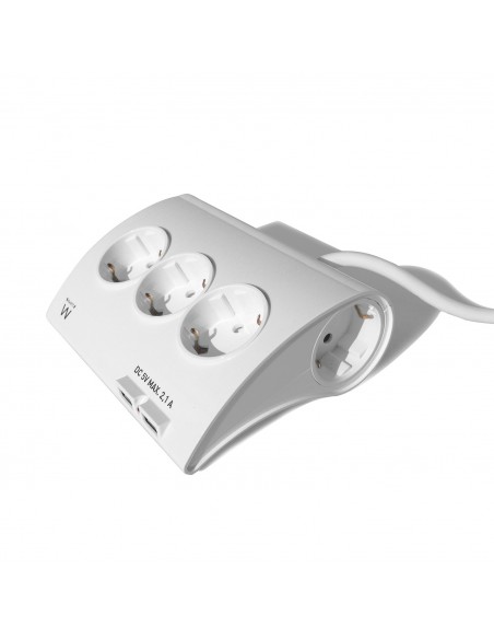 Ewent EW3935 base múltiple 1,5 m 5 salidas AC Interior Blanco