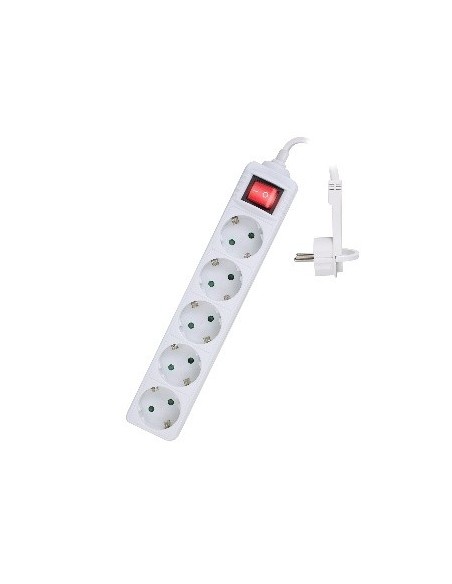 Ewent EW3955 base múltiple 1,5 m 5 salidas AC Interior Blanco