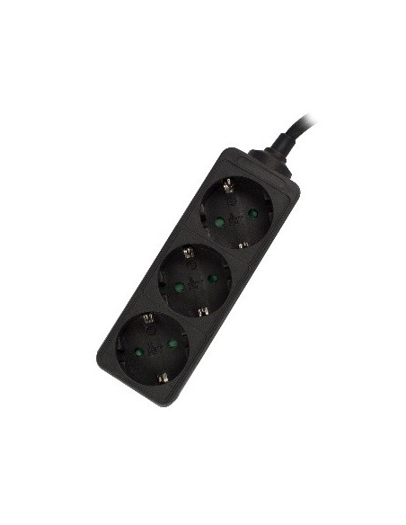 Ewent EW3959 base múltiple 1,5 m 3 salidas AC Interior Negro