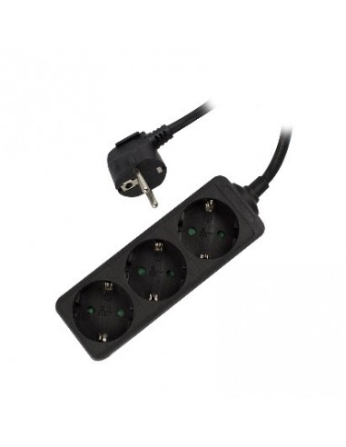 Ewent EW3959 base múltiple 1,5 m 3 salidas AC Interior Negro