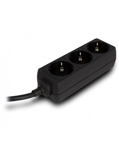 Ewent EW3959 base múltiple 1,5 m 3 salidas AC Interior Negro