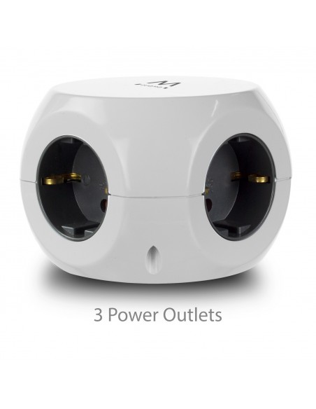 Ewent EW3939 base múltiple 1,5 m 3 salidas AC Interior Blanco