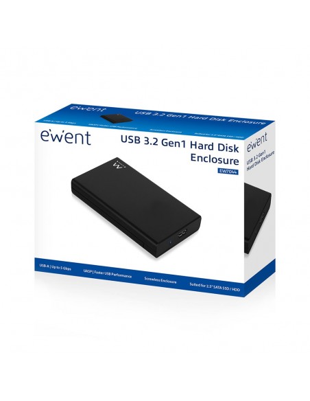 Ewent EW7044 caja para disco duro externo Carcasa de disco duro SSD Negro 2.5"