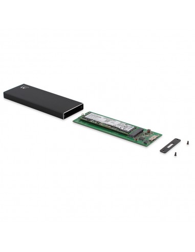 Ewent EW7023 caja para disco duro externo Caja externa para unidad de estado sólido (SSD) Negro M.2