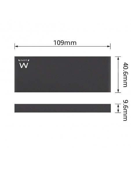 Ewent EW7023 caja para disco duro externo Caja externa para unidad de estado sólido (SSD) Negro M.2