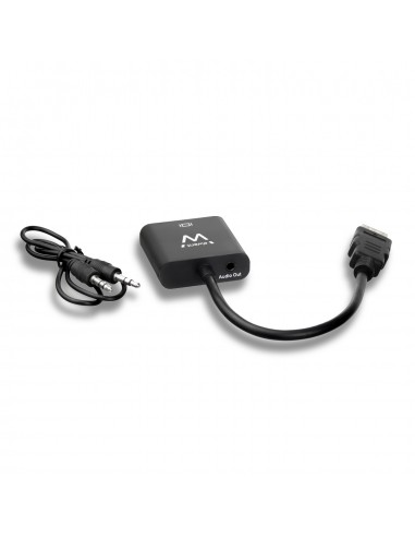 Ewent EW9864 adaptador de cable de vídeo 0,2 m HDMI VGA, 3.5mm Negro