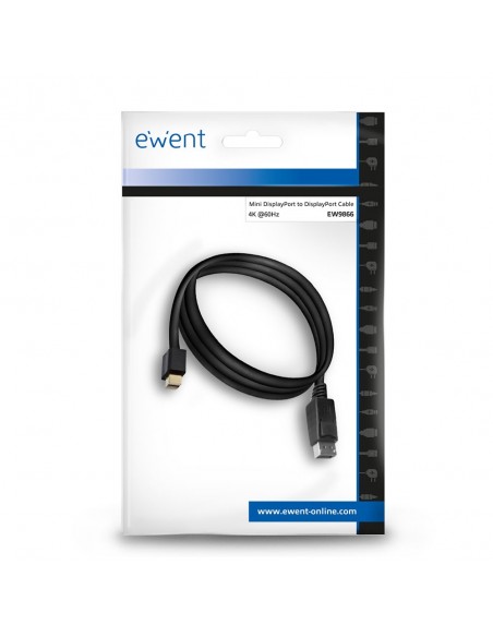 Ewent EW9866 cable DisplayPort 2 m Mini DisplayPort Negro