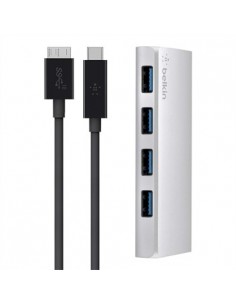 Belkin F4U088VF hub de interfaz USB 3.2 Gen 1 (3.1 Gen 1) Micro-B 5000 Mbit s Plata