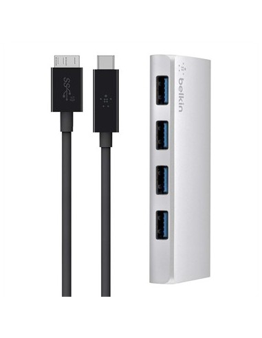 Belkin F4U088VF hub de interfaz USB 3.2 Gen 1 (3.1 Gen 1) Micro-B 5000 Mbit s Plata